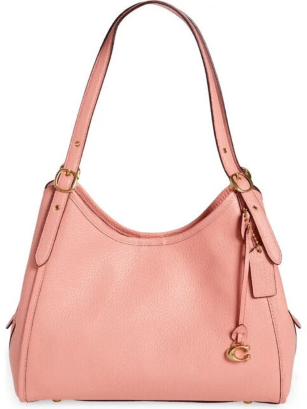 COACH C4824 Lori Candy Pink Rose Soft Pebbled Leather Shoulder Bag Hobo Tote - Picture 3 of 17